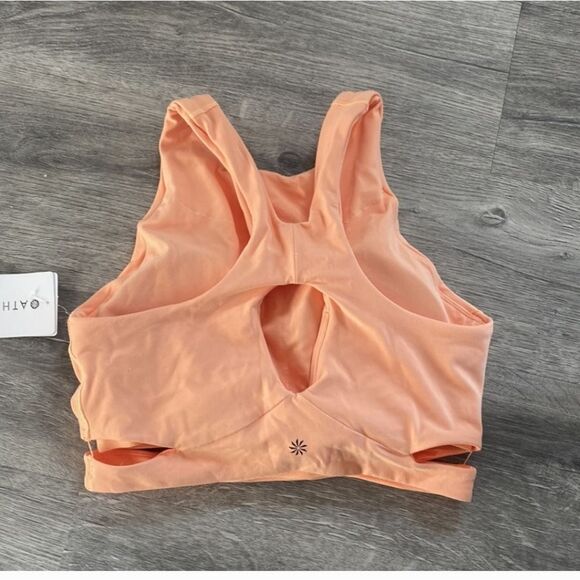 NWT Athleta Conscious Crop Cut Out Bra D-DD "Bright Peach" - Picture 5 of 12